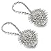 Sumnacon® 2 Packs Crystal Curtain Magnetic Tieback Flower Curtain Clips Buckle with Stretchy Wire Rope for Home Office Decoration, 11 inches Wire Spring (Silver Peacock)