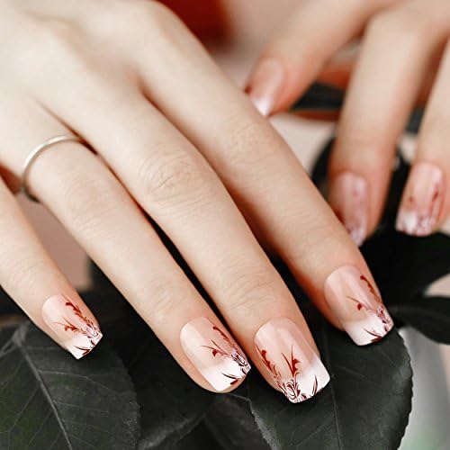 ArtPlus Preglued 24pcs x 4 (4-Pack) Stilleto Red 58107 Press on False Nails French Manicure Long with Super Adhesive Tabs Glue on Fake Nails Set Premium Pack 4 in 1 Buy 3 Get 1 Free