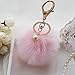 DZT1968® Solid Color Imitate Rabbit Fur Ball Keychain Handbag Key Ring Car Key (Pink)