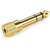 Headphone Adapter 3.5mm Female to 6.35mm Male, Ancable 1-Pack 1/4 inch to 1/8 inch Stereo Aux Jack Headphone Adapter Gold Pla
