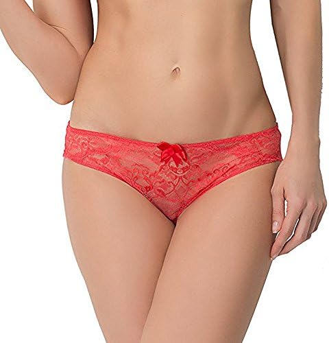 VPF 062 02001 Women Sexy Plus Size Lingerie Lace ddd Bra and Bikini Panties Set Full Figure Valentine Day Presents Girlfriend Gifts BBW (XL/12, Bikini, Red)
