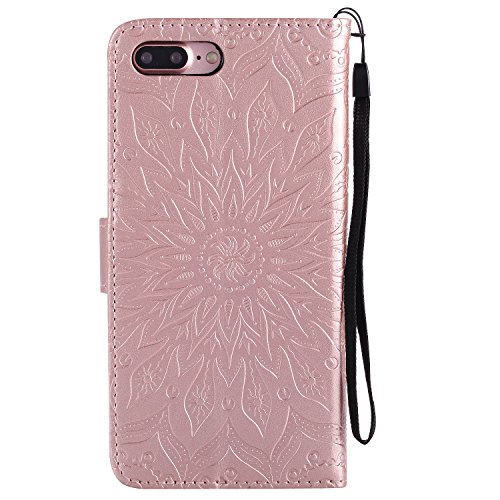 iPhone Plus Case,iPhone Plus Wallet Case, Sun Pattern Embossed