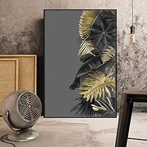 Framed Canvas Wall Art for Living Room, Bedroom Leaves Arrangement II Canvas Prints for Home Decoration Ready to Hang - 24x36 inches