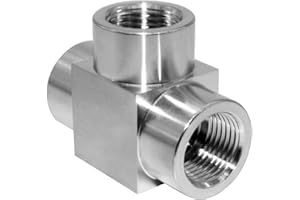 Beduan Stainless Steel Tee Pipe Fittings, 3/8" x 3/8" x 3/8" NPT Female Pipe Fittings