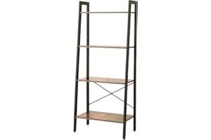 ALeesing Ladder Shelf, 4-Tier Bookshelf, Metal Ladder Bookcase, Minimalist Ladder Bookshelf, 56.6" Ladder Shelf Bookcase, Freestanding Open Bookcase Factory Storage Rack Living Room Plant Stand
