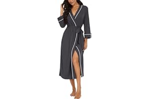 VINTATRE Robes for Women Soft Knit Bathrobe Long Lightweight Robe Casual Ladies Loungewear with Pocket