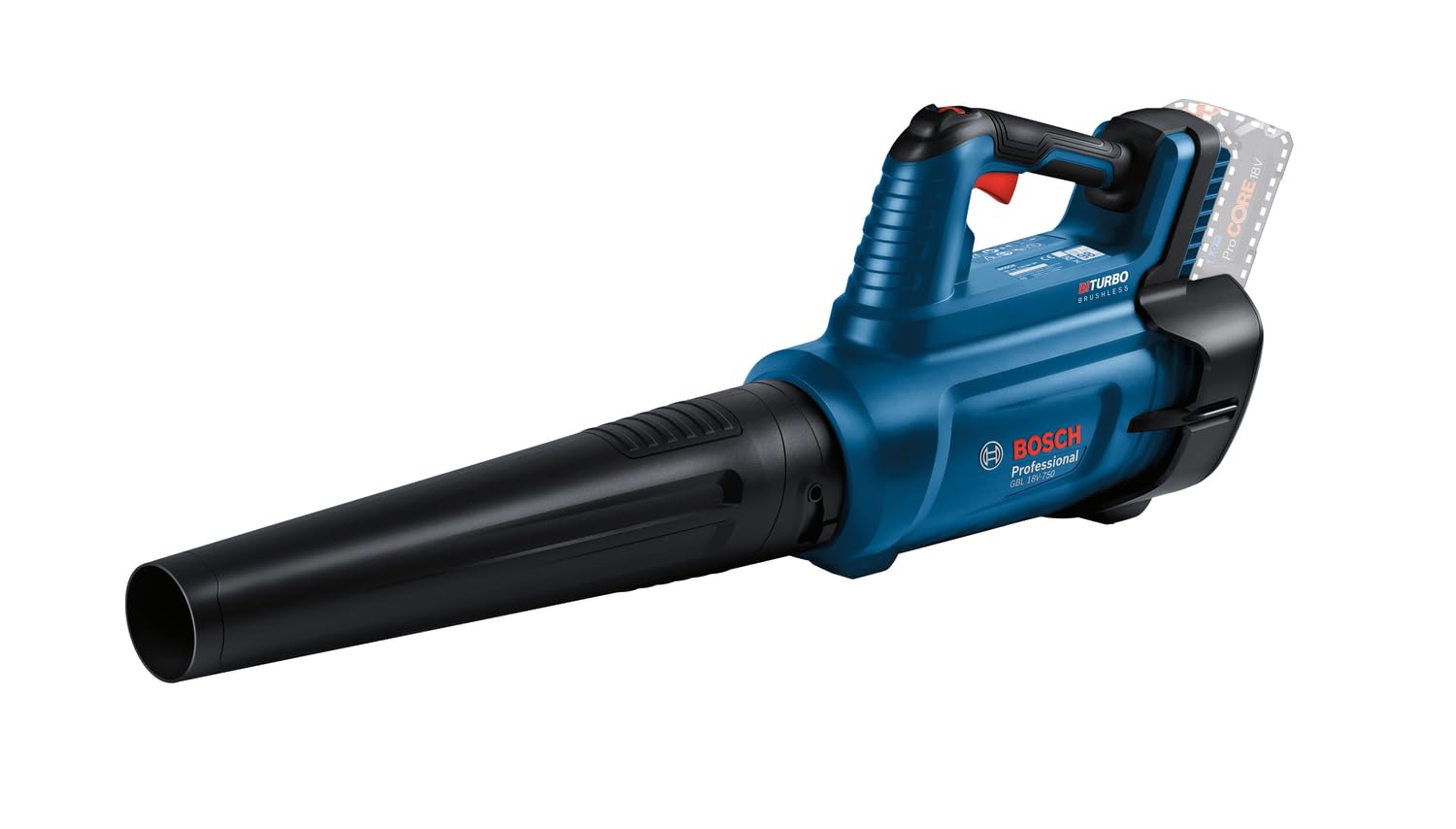 Bosch Professional 18V System Akku-Gebläse GBL 18V-750 (Volumenstrom von 780 m³/h, Luftgeschwindigkeit von bis zu 198 km/h, variable Drehzahl)