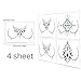 Lady Up Mermaid Breast Jewels, Body Gems Jewelry Sticker Crystals Rhinestones Face Temporary Tattoos for Party Halloween Festival, 4 PCS