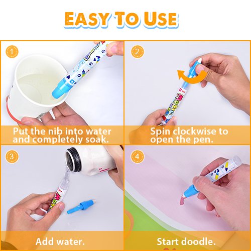 image for Amarey Doodle Drawing Mat - Rainbow Color Magic Water Painting Mat Wit