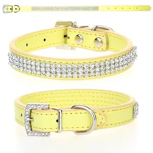 Celldeal Collier En Cuir Pu Strass Brillant Pour Chien Chat