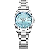 SHENGKE Minimalist Quartz Watches for Women with Date Stainless Steel Bracelet and Fashionable Color Dial