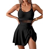 Forllori Women's One Piece Swimsuit Tummy Control Bathing Suit Tie Knot Swimwear Swim Dress