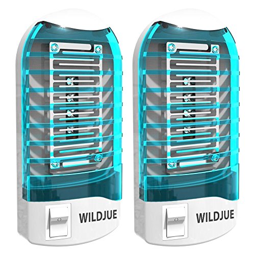 WILDJUE 2 Pack Bug Zapper Electronic Insect Killer Mosquito Killer Lamp,Eliminates Most Flying Pests Night Lamp - Blue WILDJUE 2 Pack Bug Zapper Electronic Insect Killer Mosquito Killer Lamp,Eliminates Most Flying Pests Night Lamp - Blue