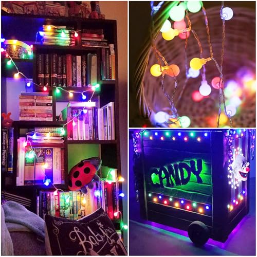 A.bigwhale 30 LED String Lights Battery Operated Ball LED String Lights Christmas String Lights 3M Multi-Coloured Globe Fairy Lights for Indoor, Balcony, Terrace, Garden, Parties, Christmas, Wedding