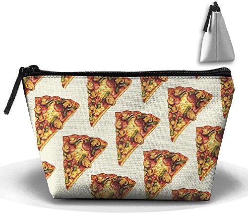 Pepper Mushrooms Ham Pizza Zipper Closure Pouch Travel Multi-functional Cosmetic Bags