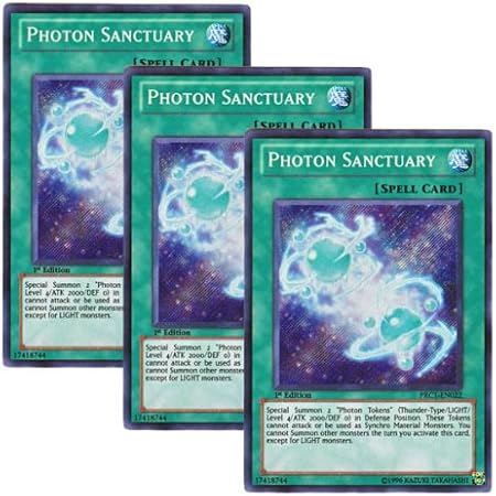 Amazon 3枚セット 遊戯王 英語版 フォトン サンクチュアリ シークレットレア Prc1 En022 Photon Sanctuary 1st Edition トレカ 通販