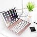 New iPad Pro 10.5 Keyboard Case,iLuen Protective Ultra Slim Shell Folio Stand Auto Sleep/Wake Case with 7 Colors Backlit Wireless Bluetooth Keyboard for 2017 iPad Pro 10.5 Model A1701/A1709(Rose Gold)