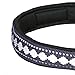 Blueberry Pet Reflective Jacquard Dog Collar with Neoprene Padding & Metal Buckle | Soft & Adjustable Safety Collar - Purple Grey, Neck 17-20.5