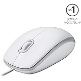 Logicool ロジクール M100rWH 有線 マウス 小型 左右対称型 USB 簡単接続 M100r ホワイト 国内正規品 3年間無償保証