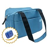 Homely Bliss Insulated Lunch Bag With 2 Free Ice Packs - Sylishand Compact Lunch Box Great for Commuting, Work and School. (Steel Blue)