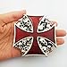 Lanxy Cool Cross Skull Belt Buckle For Men Native American Big Red Enamel Skeleton Punk Gothic Belt Buckle, free