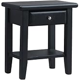 Wooden 1: 12 Scale Compact Side Table with Open Shelf for Home Decor Smooth Black Model House Deck