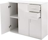 Panana Sideboard Storage Cupboard Cabinet Unit with Doors and Drawers White view 8