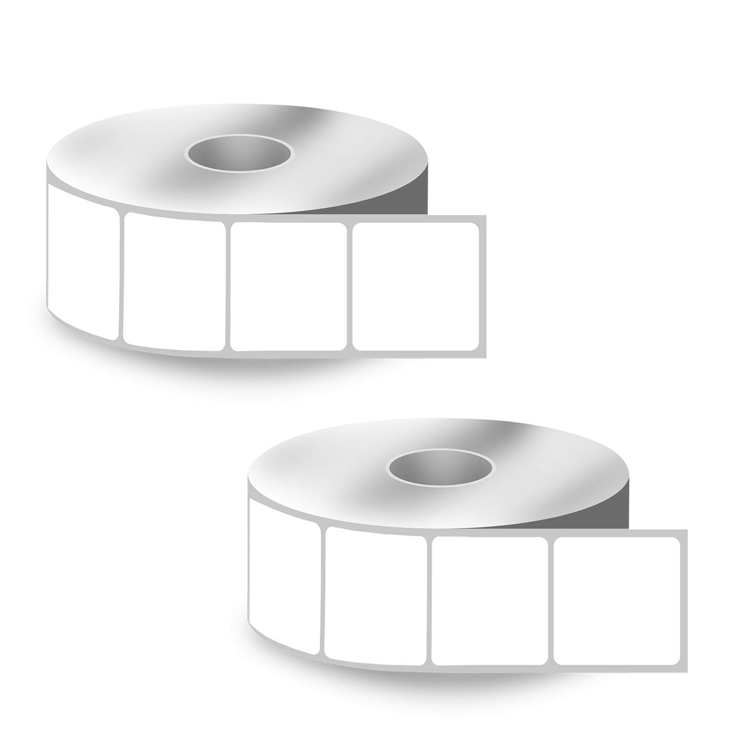 BETCKEY 25mm x 25mm (1 in x 1 in) Square QR Code Thermal Labels - 2760 Perforated Labels per Roll, Compatible with Zebra & More Printers