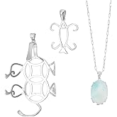 AHANDMAKER 2Pcs 925 Sterling Silver Claw Prong Pendant Setting Blank Bezel Pendant Trays for Irregular Gemstone Nuggets Necklace Jewelry Making Wrapping