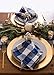 DII Buffalo Check Collection, Classic Farmhouse Cloth Napkin Set, 20x20, Navy & Cream, 6 Piece