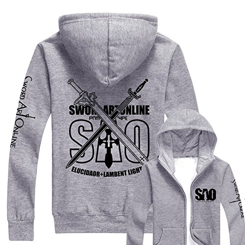 SAO Hoodie Costume for Halloween Cosplay Zip Up Spring & Winter Cotton Jacket