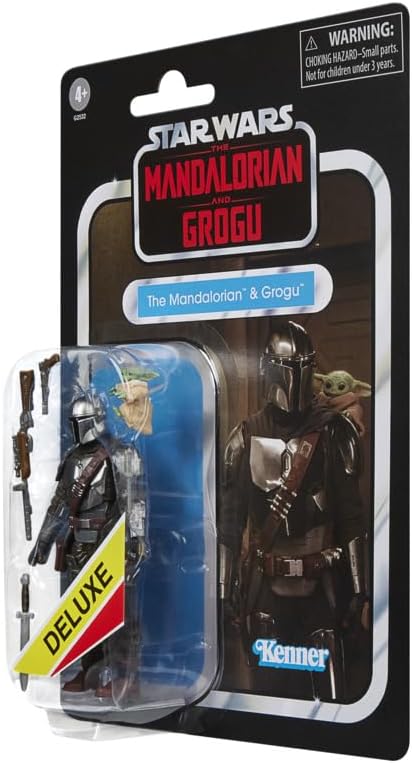 Hasbro The Vintage Collection, Il Mandaloriano e Grogu, action figure deluxe collezionabile ispirata al film The Mandalorian & Grogu, da 9,5 cm — foto 4 di 8