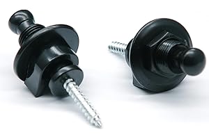 harpfeas 2 PCS Guitar Strap Lock Buttons Guitar Strap Locks Set Security Quick Release Strap lock Retainer System for Electric,Bass,Acoustic Guitar (Black)