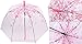 AMC Transparent Cherry Blossom Bubble Dome Shape Semi-Automatic Umbrella for Rain & Wind