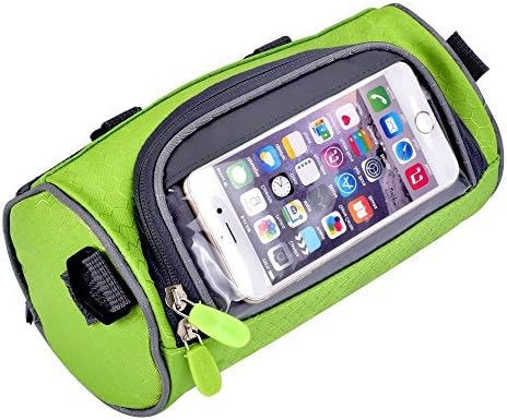 Bicycle Bags GZNIGHT Cycling Cylindrical Portable Front Handlebar Bag with Transparent Pouch for Riding and More Outdoor Activities Waterproof Mountain Bike Bag