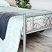 SimLife Stable Frame Size 6 Legs Two Headboards Mattress Foundation Steel Platform Bed Box Spring Replacement (Twin, Silver),