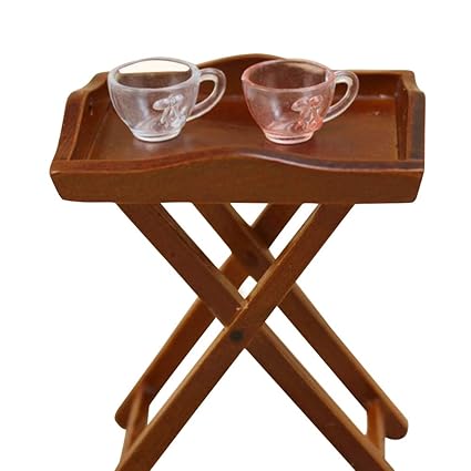 EDTara Retro All Match Mini Tea Table Toy for 1:12 Doll House Decor