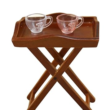 Xuba Retro All Match Mini Tea Table Toy for 1:12 Doll House Decor