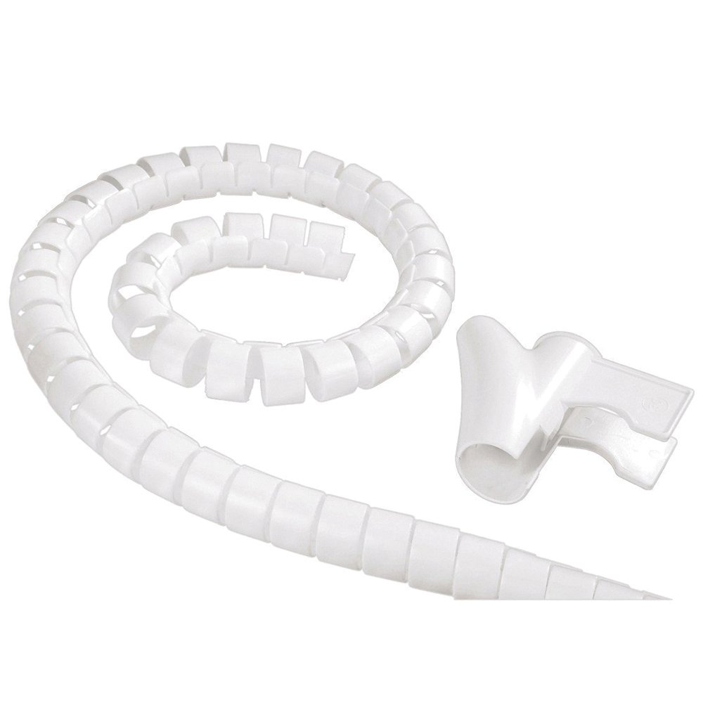 Electraline 1.8m Expandable Cable Management Sleeve- Cable Bundler, white