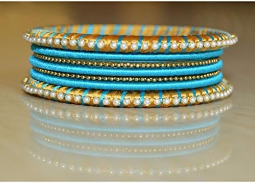 Silk Thread Wrapped Bangle Set Handmade Indian Fashion Jewellery Gift For Women 2*6