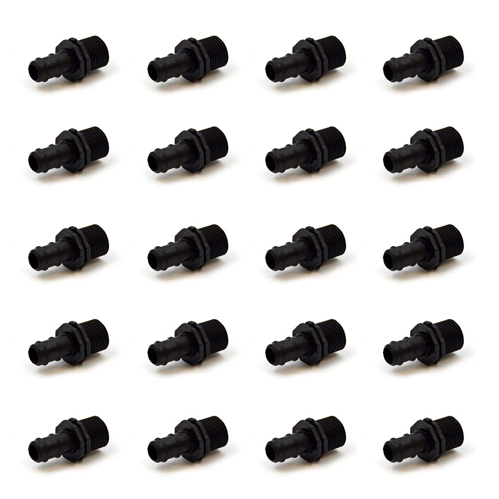 WaterShop 15010-2-B 20 Pcs Irrigation Sleeve ø 20x1/2 Male, Black