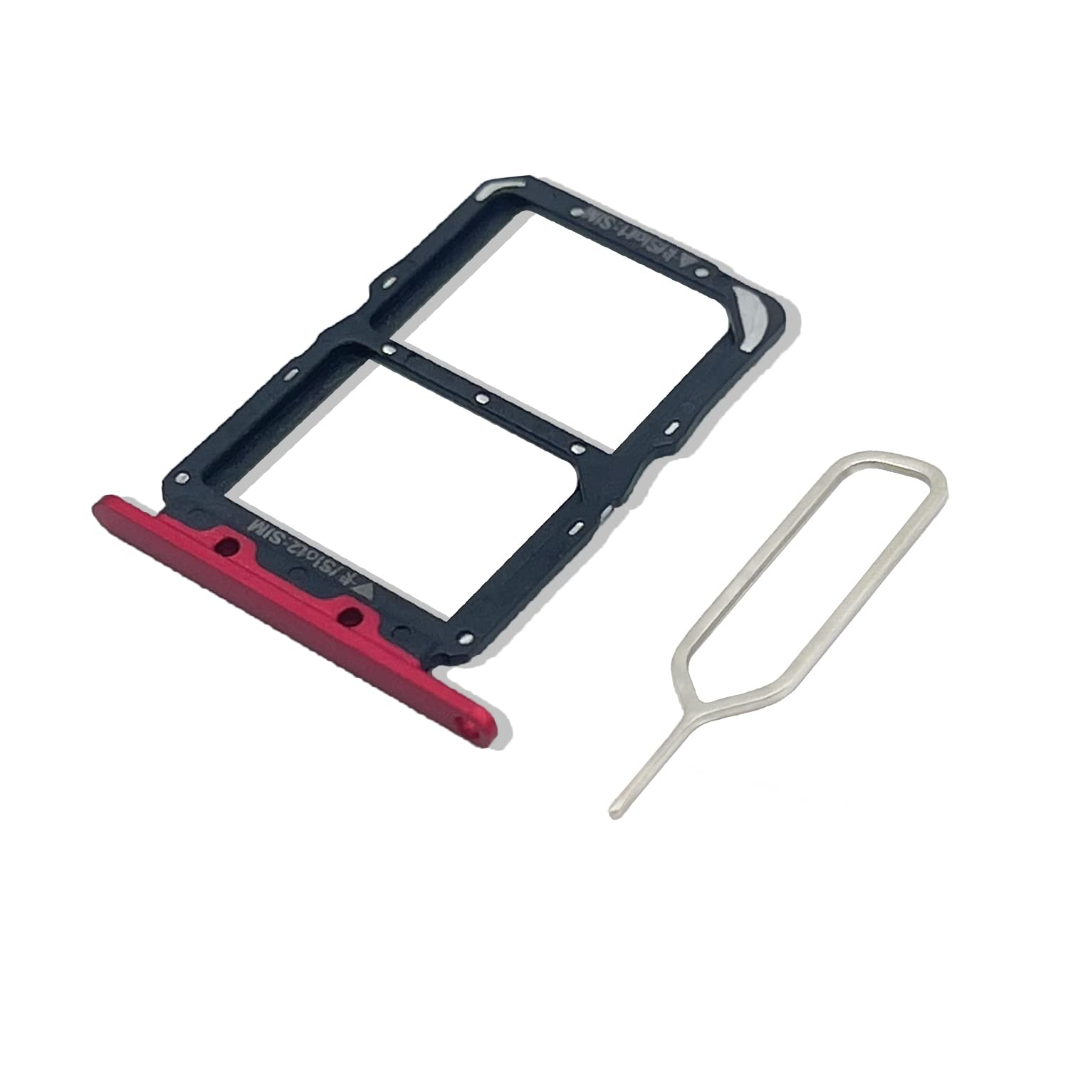 Eonpam Original DUAL SIM Card Slot Tray Holder Replacement for (Honor View 20) Incl SIM Pin (Red)