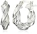 Amazon Collection Sterling Silver Twist Hoop Earrings (0.6
