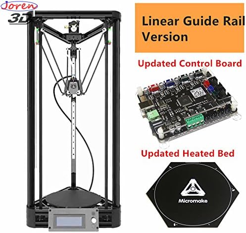 Joren Newest DIY Delta Kossel Mini Black Linear Guide Rail Rostock Delta 3D Printer Auto leveling Delta Rostock 3D Printer