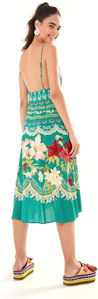 vestido longo petalis farm