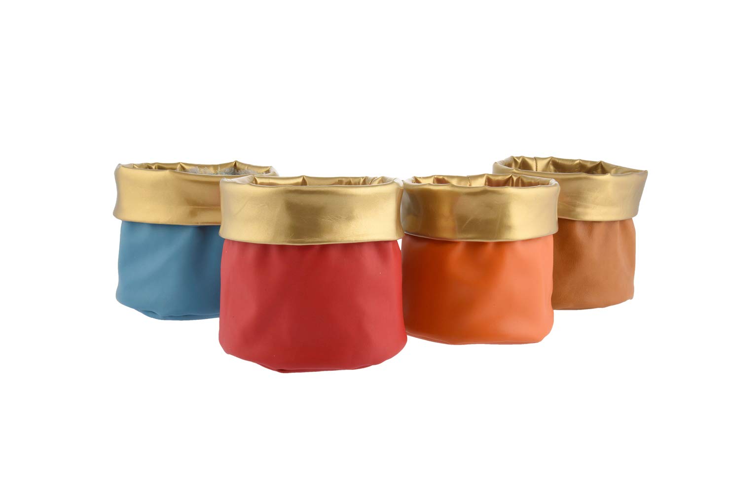 Comarco Sa Pack of 4 faux leather storage bag 10 x 10 x 10 cm