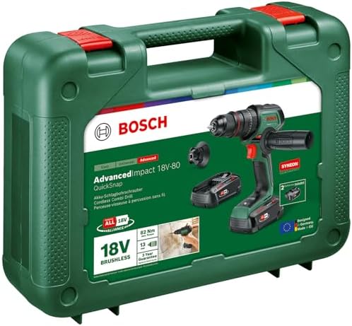 trapano battente-avvitatore batteria AdvancedImpact 18V-80 QuickSnap (foratura a percussione/avvitamento; 18V; brushless; 82Nm; mandrino metallo 13mm; batteria e caricabatt.)