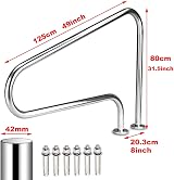 XBDLYQBD Stainless Steel Pool Handrail, 304 Safety Handrails 125x80cm view 6