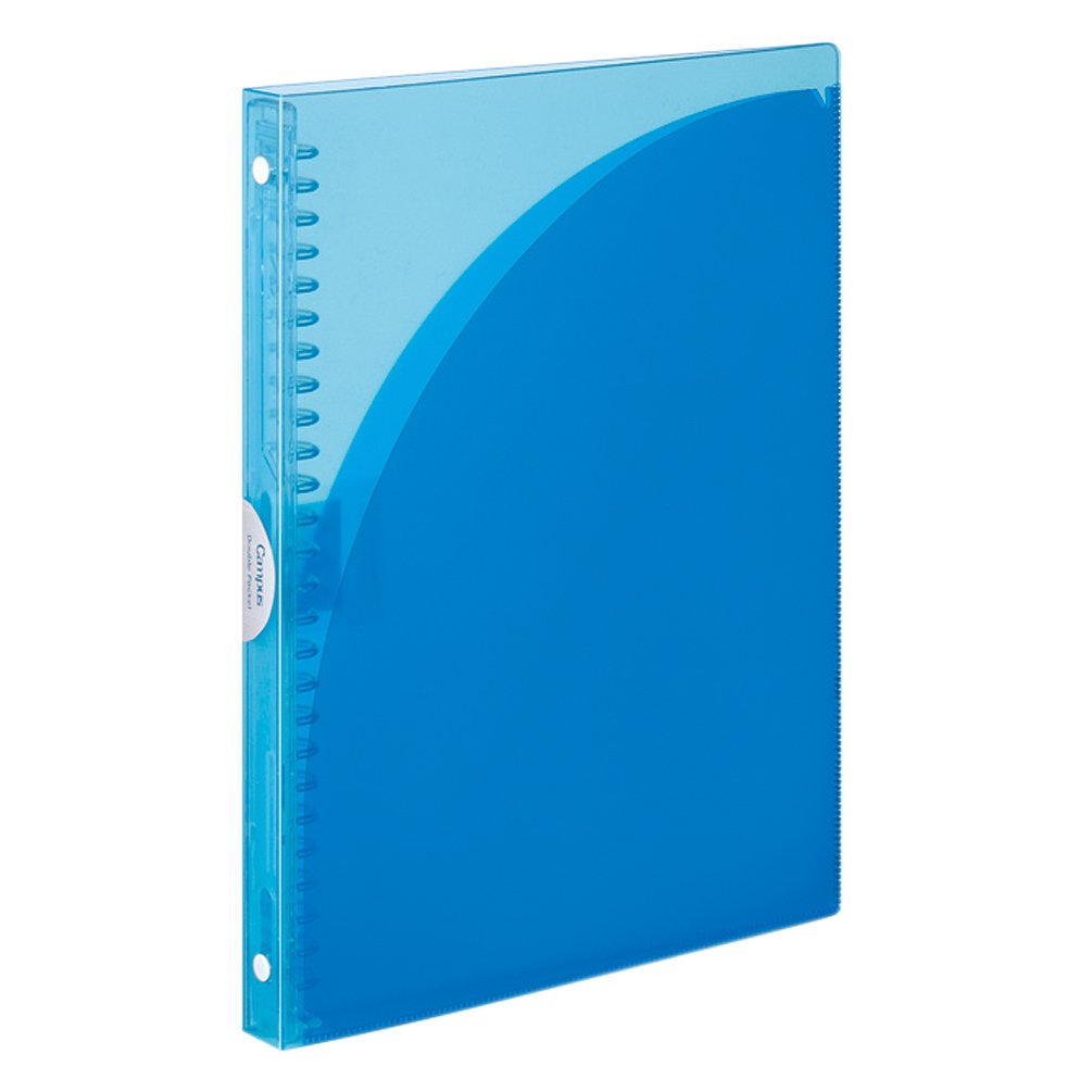 Kokuyo Campus Slide Binder, Adapt Slim, Double Pockets, B5, 26 Holes, Up to 65 Sheets, Light Blue, Japan Import (RU-AP711LB)