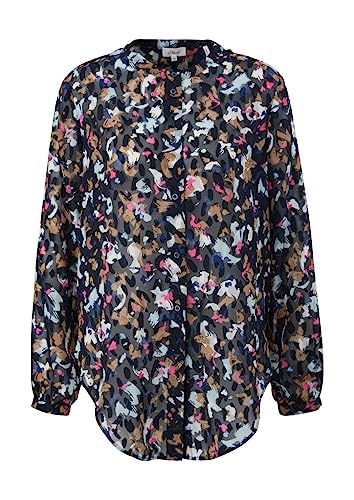 s.Oliver Damen Blusen Langarm, Blau, 34 EU